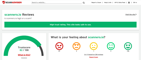 scamadviser scannero